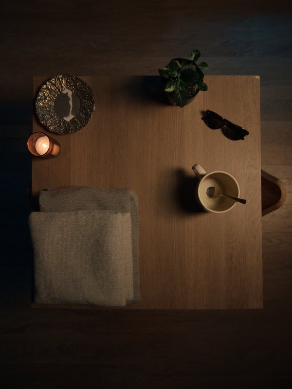 A cozy flat-lay of home and mom finds